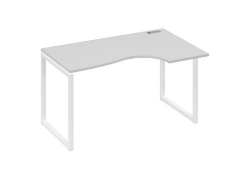 Стол эргономичный правый Мира Одри, цвет серый + белый