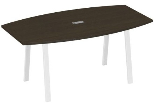 Стол для переговоров Мира Трио, цвет венге + белый