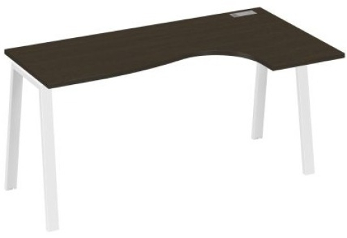 Стол эргономичный правый Мира Трио, цвет венге + белый