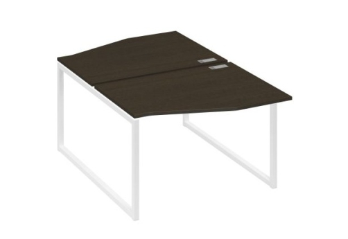 Рабочая станция эргономичная (2х120) Мира Одри, цвет венге + белый