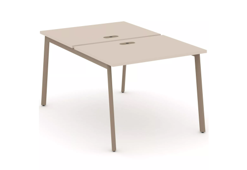 Рабочая станция на 2 места (с лючками), цвет капучино