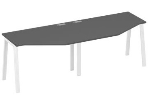 Рабочая станция эргономичная 2х120 Мира Трио, цвет антрацит премиум + белый