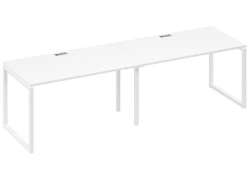 Рабочая станция (2х140) Мира Одри, цвет белый премиум + белый
