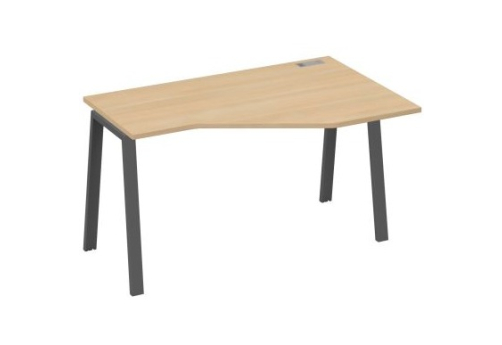 Стол эргономичный правый Мира Трио, цвет натуральный дуб + антрацит