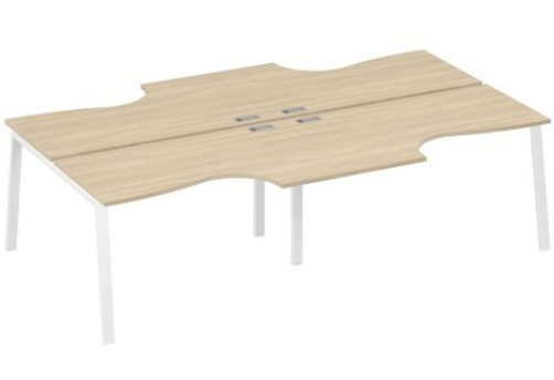 Станция рабочая эргономичная 4х140 Мира Трио, цвет дуб скандинавский + белый