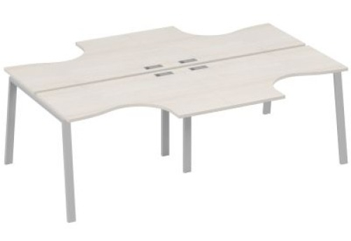 Рабочая станция эргономичная 4х120 Мира Трио, цвет дуб шамони + серый