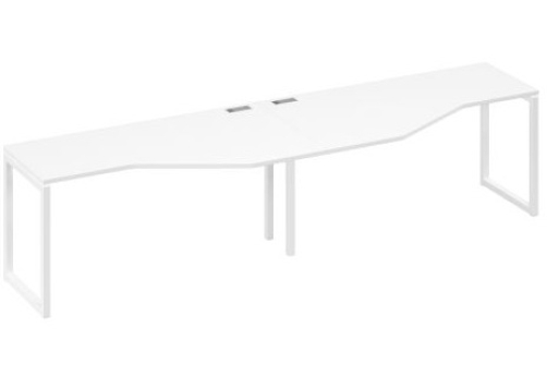 Рабочая станция эргономичная (2х160) Мира Одри, цвет белый премиум + белый