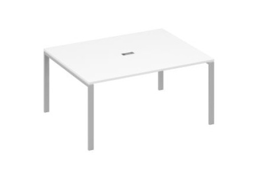 Стол для переговоров прямоугольный Мира Нумо, цвет белый премиум + серый