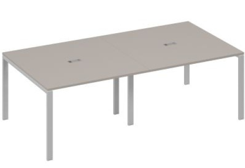 Стол для переговоров прямоугольный Мира Нумо, цвет мокко премиум + серый