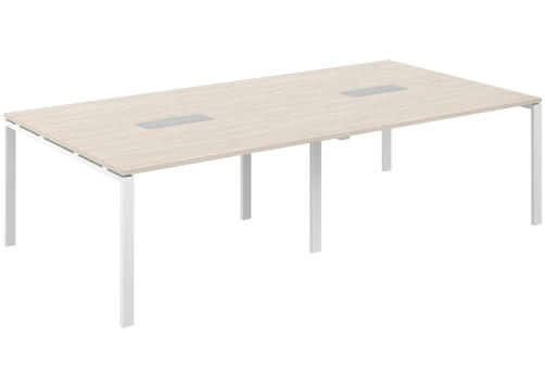 Стол переговорный Индиго Сет, цвет дуб светлый + белый