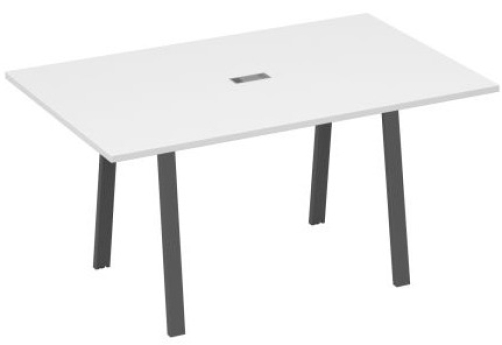 Стол для переговоров 160 Мира Трио, цвет белый премиум + антрацит