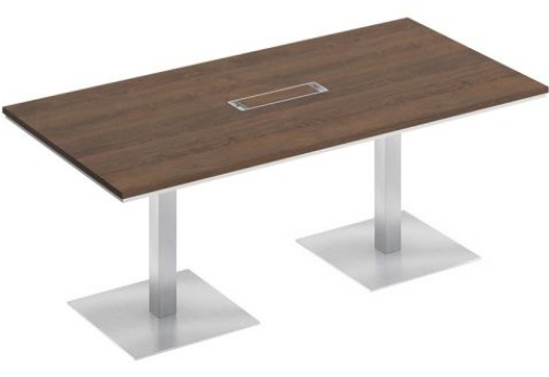 Стол для переговоров на квадратных опорах Римини Т, цвет дуб темный
