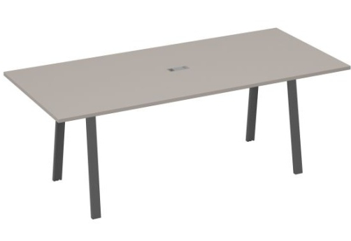 Стол для переговоров 220 Мира Трио, цвет мокко премиум + антрацит