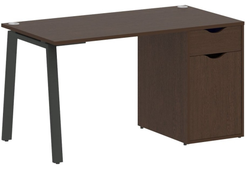 Стол письменный с тумбой, цвет венге + антрацит