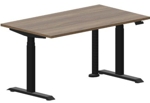 Стол регулируемой высоты Бенет, цвет орех + черный