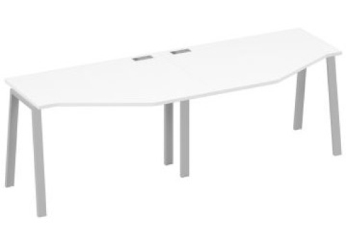 Рабочая станция эргономичная 2х120 Мира Трио, цвет белый премиум + серый