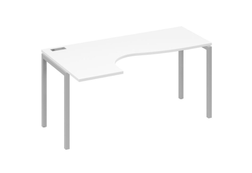 Стол эргономичный левый Классика Мира Лофт, цвет белый премиум + серый