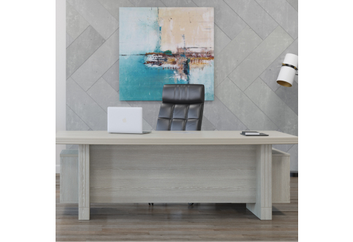 Стол письменный с тумбой и приставкой Дакар, цвет светлый дуб