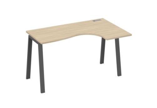 Стол эргономичный правый Мира Трио, цвет дуб скандинавский + антрацит
