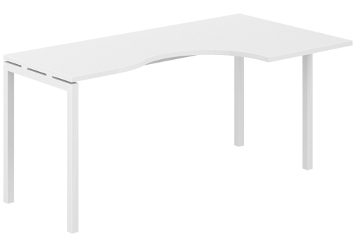 Стол эргономичный правый Индиго Форт, цвет белый + белый