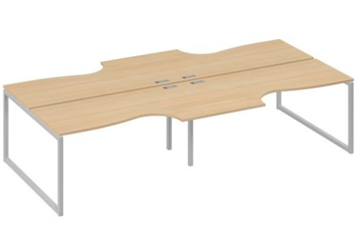 Рабочая станция эргономичная (4х160) Мира Одри, цвет натуральный дуб + серый