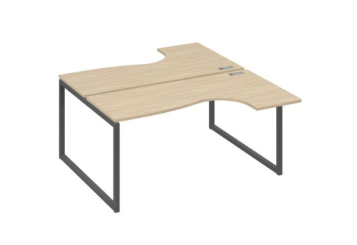 Рабочая станция эргономичная (2х160) Мира Одри, цвет дуб скандинавский + антрацит