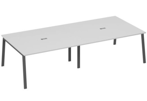 Стол для переговоров Мира Трио, цвет серый + антрацит