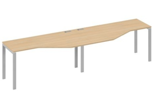 Рабочая станция эргономичная (2х160) Мира Нумо, цвет натуральный дуб + серый