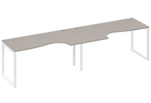 Рабочая станция эргономичная (2х160) Мира Одри, цвет мокко премиум + белый