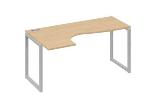 Стол эргономичный левый Мира Одри, цвет натуральный дуб + серый
