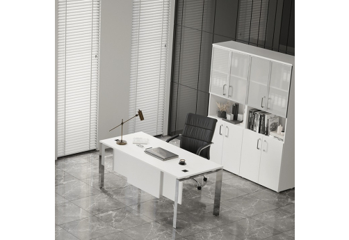 Стол руководителя с царгой Виксон, цвет белый