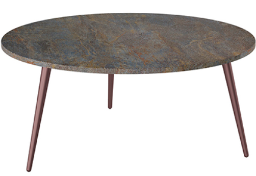 Стол журнальный Лето 1091, цвет металлик + бордо