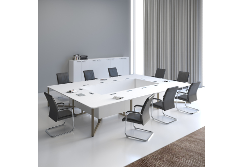 Стол для переговоров Кенвуд Конференц, цвет белый премиум + табак