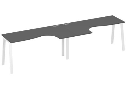 Рабочая станция эргономичная 2х160 Мира Трио, цвет антрацит премиум + белый