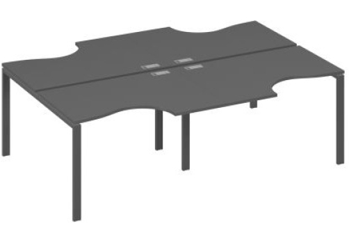 Рабочая станция эргономичная (4х120) Мира Нумо, цвет антрацит премиум + антрацит