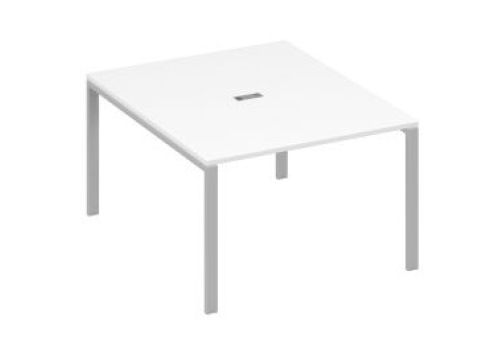 Стол для переговоров прямоугольный Мира Нумо, цвет белый премиум + серый