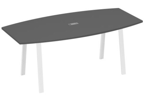 Стол для переговоров Мира Трио, цвет антрацит премиум + белый