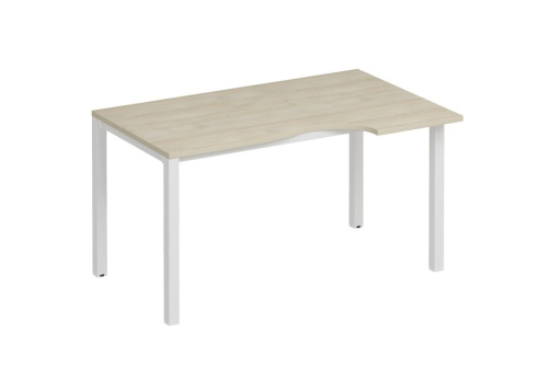 Стол эргономичный правый Прайм Металл 50, цвет шамони светлый + белый