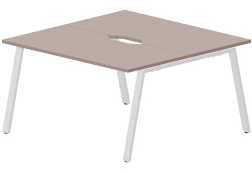 Стол составной на 2 рабочих места (2 выреза) Сильвана, цвет тортора