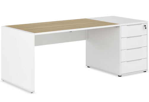 Стол с тумбой приставной правый Алмонд, цвет дуб