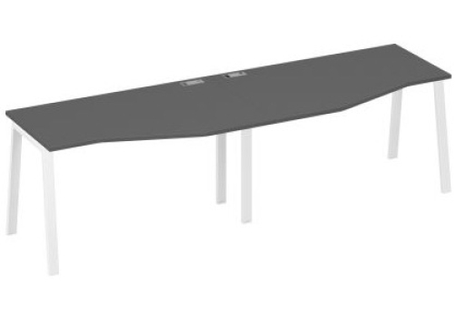 Рабочая станция эргономичная (2х140) Мира Нумо, цвет антрацит премиум + белый