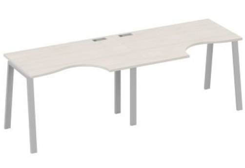 Станция рабочая эргономичная 2х120 Мира Трио, цвет дуб шамони + серый