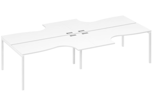 Рабочая станция эргономичная 4х160 Классика Мира Лофт, цвет белый премиум + белый