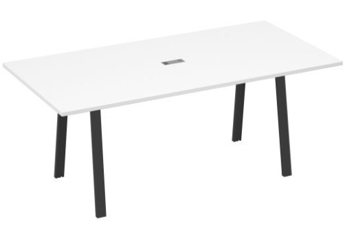 Стол для переговоров 200 Мира Трио, цвет белый премиум + антрацит