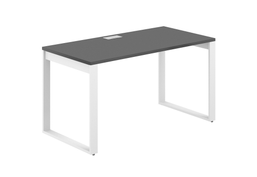 Стол рабочий с лючком Фламинго, цвет антрацит + белый