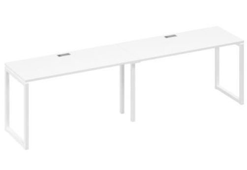 Рабочая станция (2х140) Мира Одри, цвет белый премиум + белый