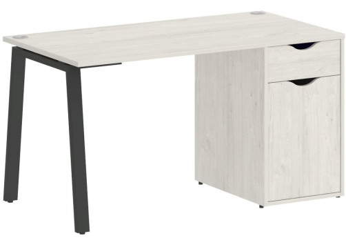 Стол письменный с тумбой, цвет дуб наварра + антрацит