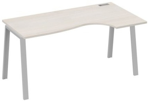 Стол эргономичный правый 160 Мира Трио, цвет дуб шамони + серый