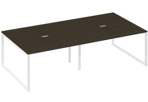Стол для переговоров прямоугольный Мира Одри, цвет венге + белый