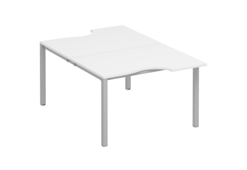 Рабочая станция эргономичная (2х120) Прайм Металл 50, цвет белый + серый